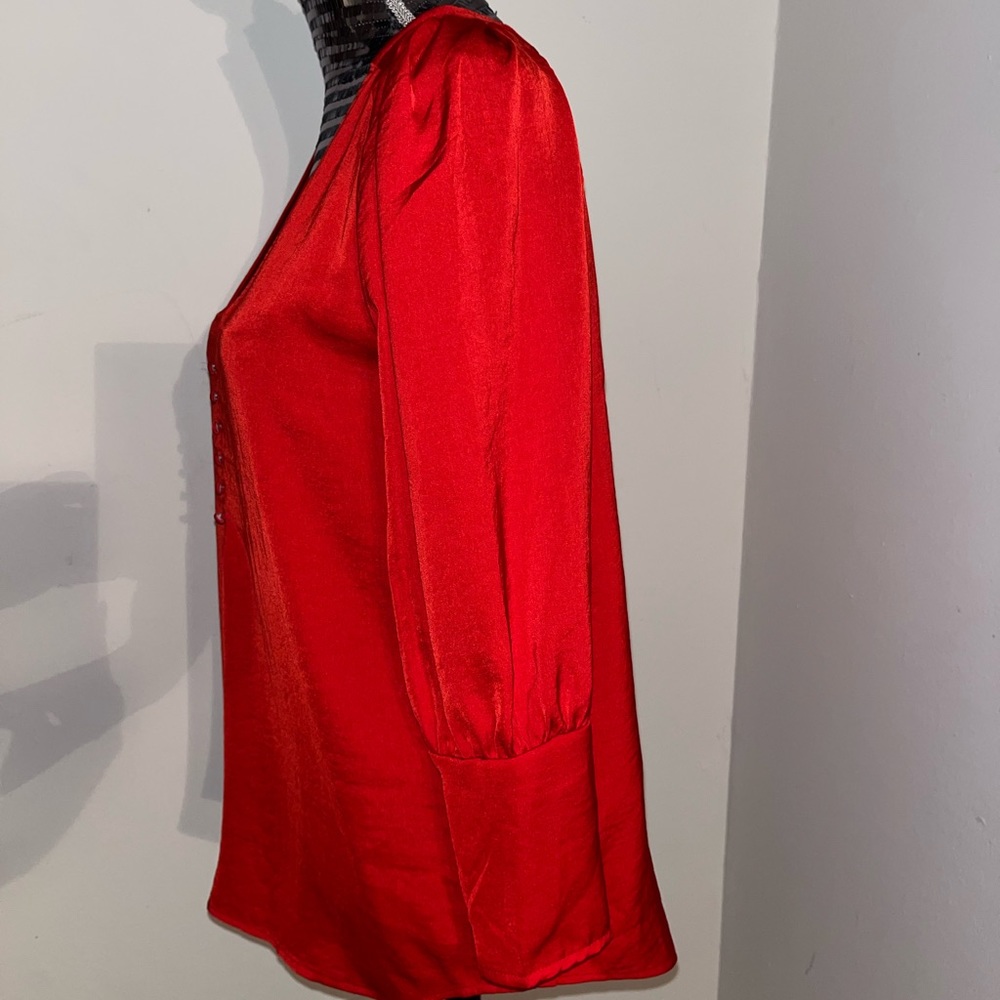 Red Buttoned Express Blouse - image 2